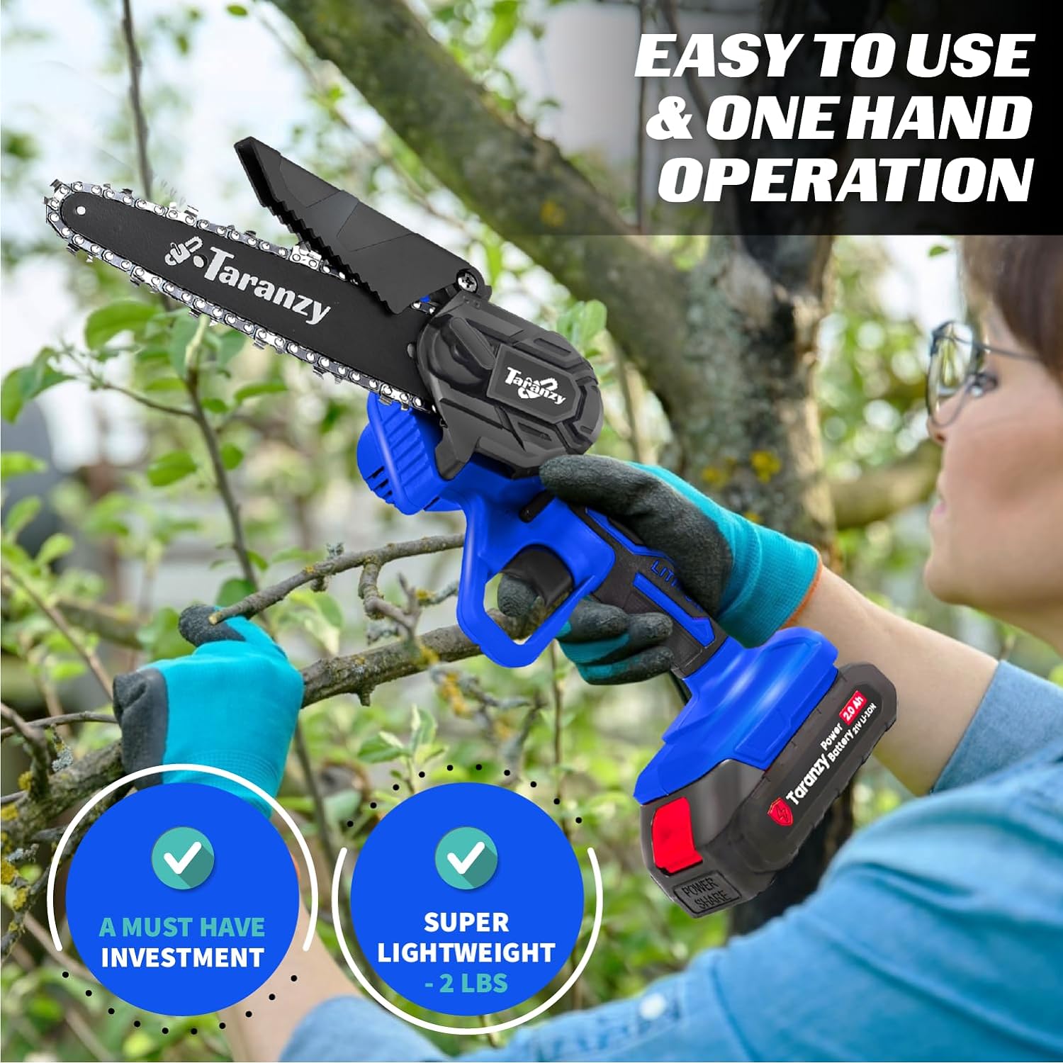 Mini Chainsaw 6-Inch with 2 Battery